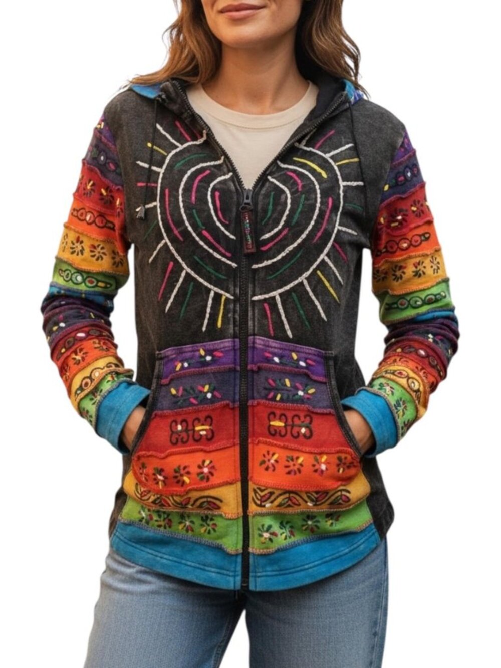 Agan Sweatshirts for Women, Gypsy Brush Painted Lightweight Women's Hoodies